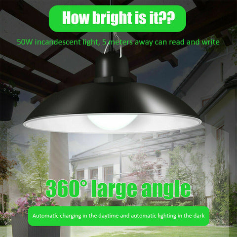 Solar Power Outdoor Garden Hanging LED Lamp Yard Pendant Light W/ Remote Control