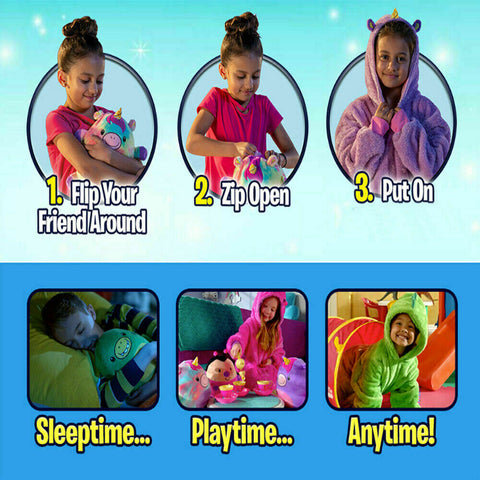 KIds Blanket Hoodie Comfy Ultra Plush Sweatshirt Hug Warm Fleece With Hooded AU