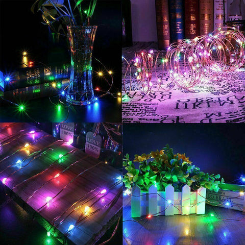 10m/20m LED Solar Fairy String Light Copper Wire Waterproof Garden Outdoor Decor