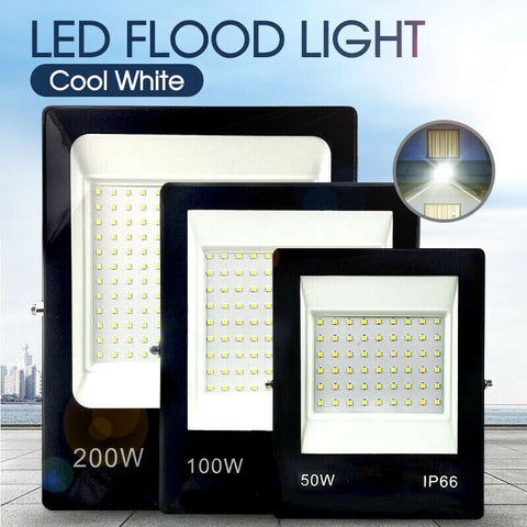 LED Flood light 50/100/200W IP66 Outdoor Spotlight 240V Cool/Warm White