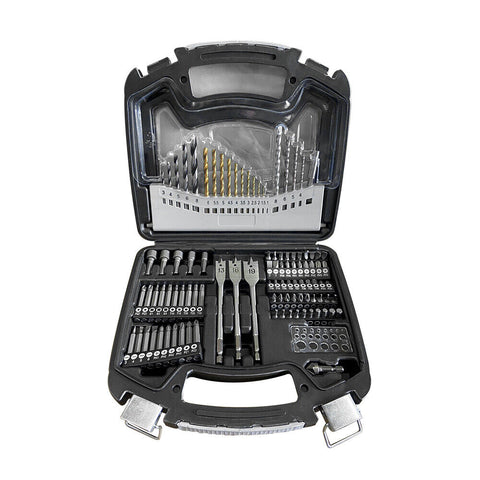 101Pc Combination Drill Bits Set Wood Hole Saw Metal Cement Screwdriver Drilling