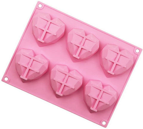 Heart Silicone Mould Cake Ice Tray Jelly Candy Cookie Chocolate Baking Cake Mold
