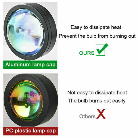 16Colors Rainbow Sunset Projection Lamp LED Modern Romantic Remote Control Light