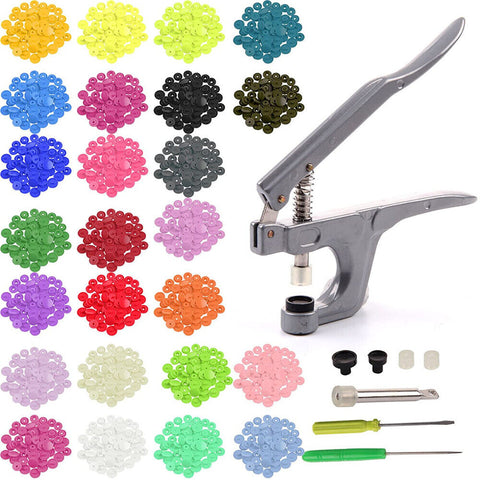 T5 KAM Plastic Snaps Fastener Buttons Press Stud Size 20 Poppers Plier Kits Set