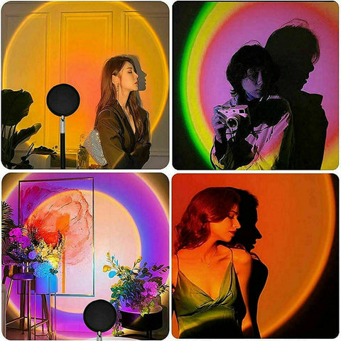 16Colors Rainbow Sunset Projection Lamp LED Modern Romantic Remote Control Light