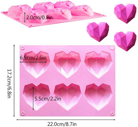 Heart Silicone Mould Cake Ice Tray Jelly Candy Cookie Chocolate Baking Cake Mold