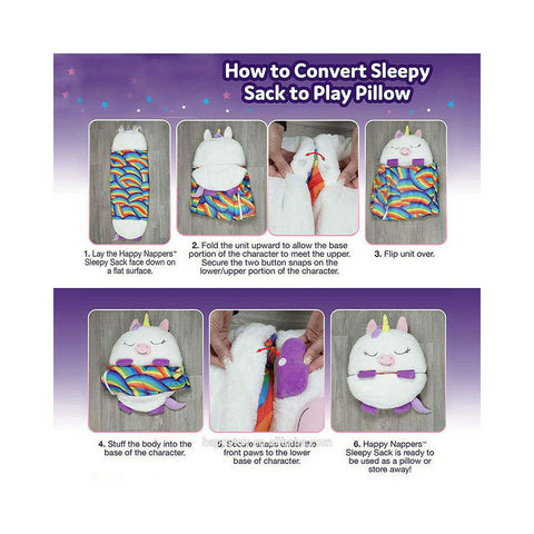 Hot Happy Nappers Sleeping Bag Kids Play Pillow Unicorn Xmas Gifts