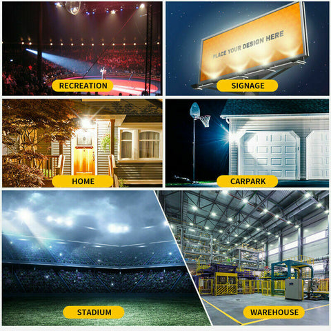 LED Flood light 50/100/200W IP66 Outdoor Spotlight 240V Cool/Warm White