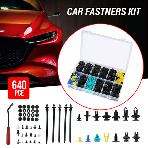 640PCS Car Trim Clips Fastener Kit