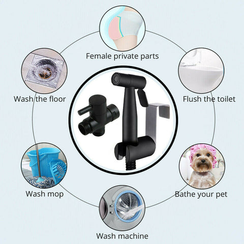 Stainless Steel Handheld Douche Bidet Toilet Spray Shower Shattaf Diverter