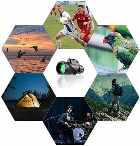 Durable Portable Telescope Monocular Travel Low Light Vision Phone Clip +Tripod