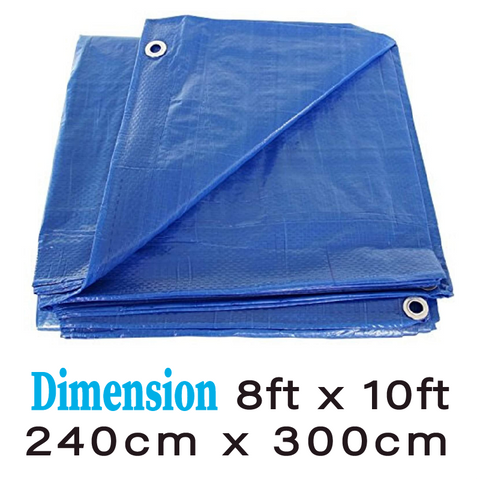 Blue Tarpaulin Tarp Canvas Waterprood Camping Poly Tarps Cover Sheet Truck UV PE