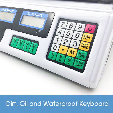 Kitchen Digital Electronic Scale 40KG Commercial Shop Weight Scales Food White