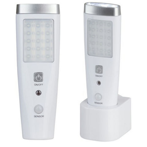 1x 110-240V Dock Night Light Torch Rechargeable 15 LEDs Motion Detection