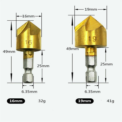 6pcs Countersink Drill Bit Crosshole Cutting Tool Drill Bits Metal Drilling AU