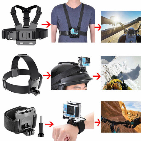 65pcs Accessories Pack Case Chest Head Floating Monopod GoPro Hero 8 7 6 5 4 3