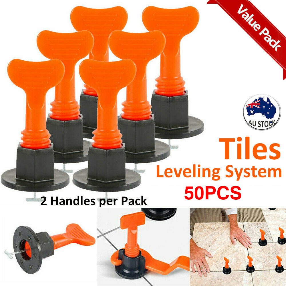 Tile Leveling System Clips Levelling Spacer Tiling Tool Floor Wall 50pcs + 2 Wrenches
