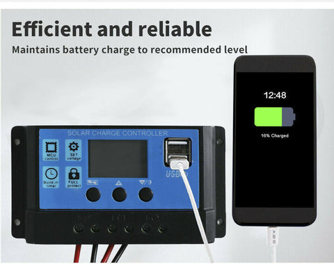 Solar 12V 10W Panel Kit MONO Caravan Home Regulator RV Camping Power Charging