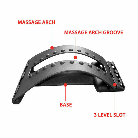 Back Massager Stretcher Fitness Lumbar Waist Spine Pain Relief Support