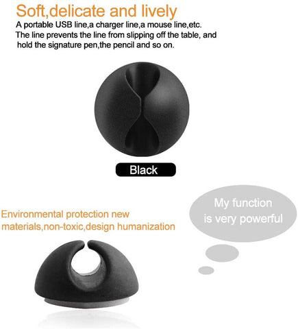 6 PCS Cable Clips Management Holder Cord Wire Line Organizer Self-Adhesive AU