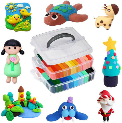 Craft Oven Bake Polymer Clay Modelling Moulding 83PCS Fimo Block DIY Toy Gift