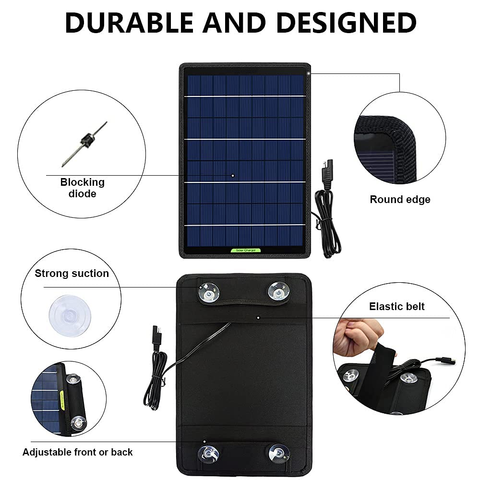 10W 5W Solar Panel Kit 12V Trickle Car Battery Charger Waterproof Boat