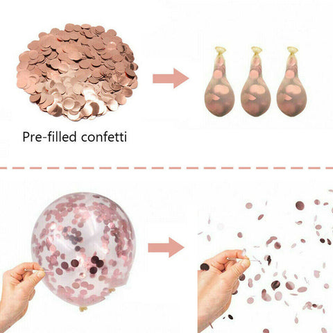 AU 20pcs Rose Gold Confetti Balloons For Birthday Marriage Party Decoration GIFT