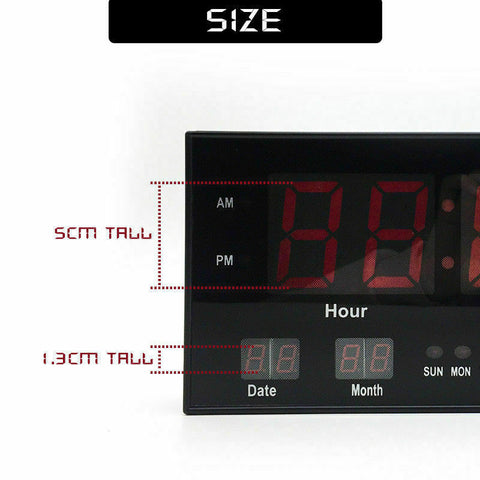Digital Large Big Jumbo LED Wall Desk Alarm Clock With Calendar Temperature AU