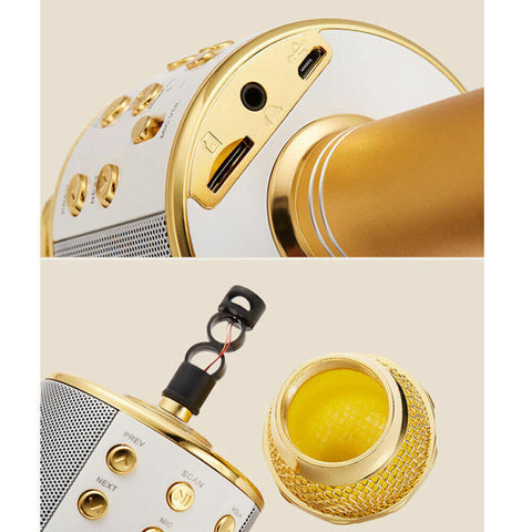 Karaoke Microphone Speaker Wireless Bluetooth Handheld Mic USB Player KTV WS858