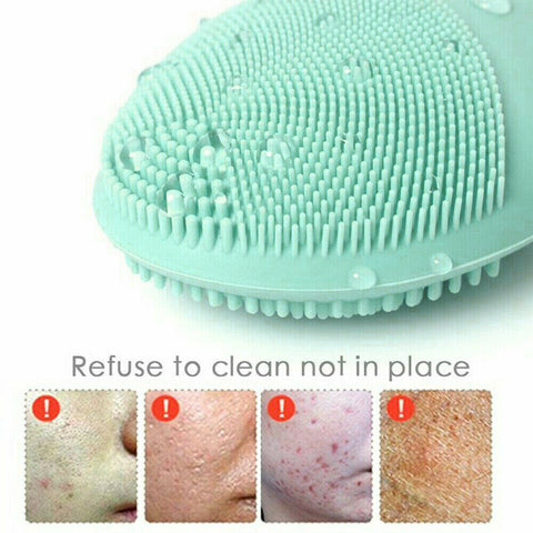 Silicone Face Cleansing Brush Electric Facial Cleanser Washing Massager Scrubber