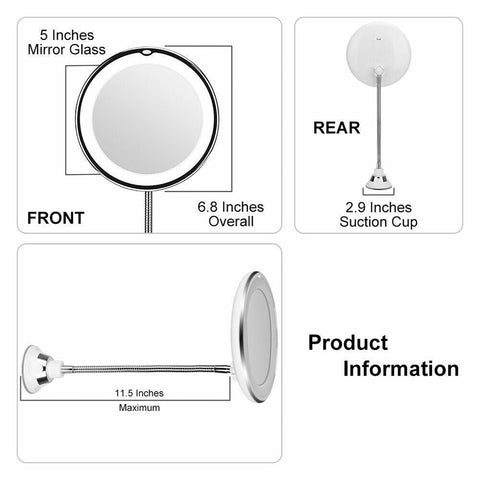 Magnifying Makeup Mirror With LED Light Cosmetic 360° Rotation Flexible AU