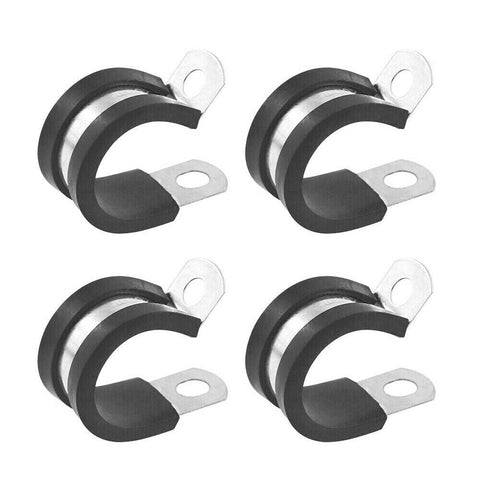 Set 42X EPDM Rubber Lined P Clips Cable Hose Pipe Clamps Holder Air Clip Clamp