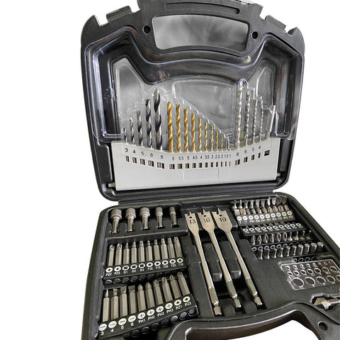 101Pc Combination Drill Bits Set Wood Hole Saw Metal Cement Screwdriver Drilling