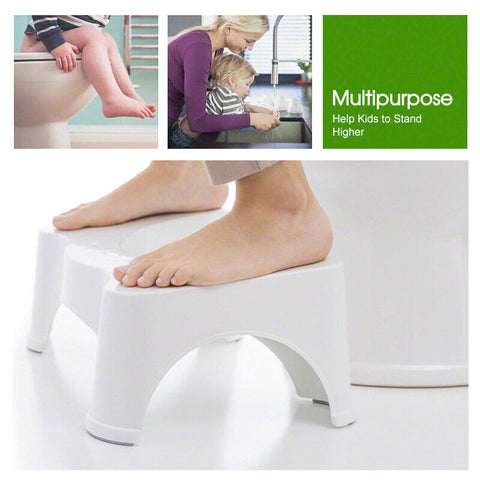 7'' Sit and Squat Potty Stool Portable Squatty ECO Healthy Colon White Toilet
