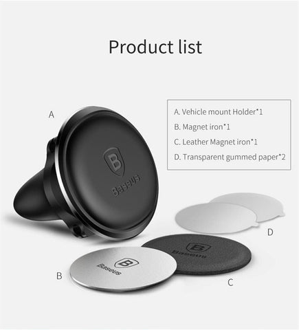 Baseus Universal Phone Air Vent Holder Car Magnetic Mount Stand Wire Holder Dock