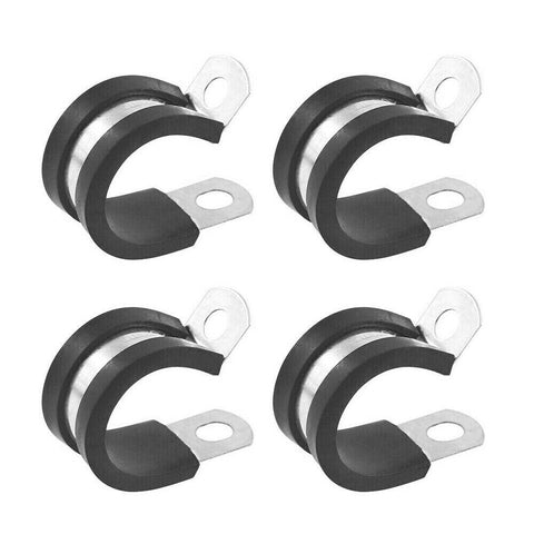 Set 42X EPDM Rubber Lined P Clips Cable Hose Pipe Clamps Holder Air Clip Clamp
