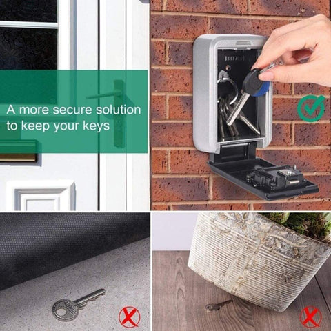 Wall Mounted Key Safe Box 4Digit Safe Outdoor Key Storag Organizer Password AU
