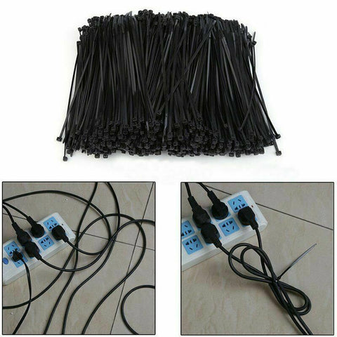 Cable Ties 100x Zip Ties Nylon UV Stabilised Bulk Black Cable Tie