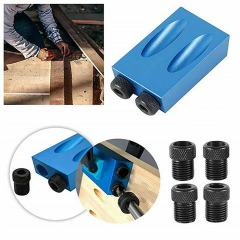 14PCS 15° Pocket Hole Screw Jig Dowel Drill Set Wood Tool kit Angle Hole Locator