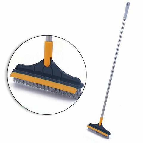 2 in 1 Floor Brush- Scrub Brush Bath Wiper 120° Rotating Head Home Cleaning Tool