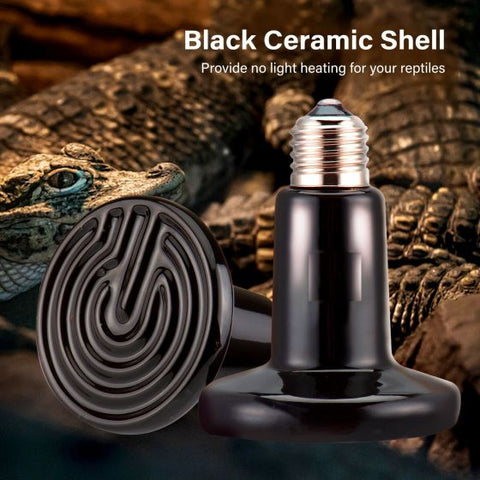 100W Infrared Ceramic Heat Emitter Reptile Heat Lamp Bulb for Lizard Snake