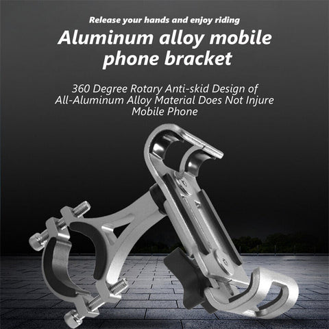 360° Aluminum Motorcycle Bike Bicycle Holder Handlebar Cell Phone GPS MTB Mount