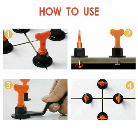 Tile Leveling System Clips Levelling Spacer Tiling Tool Floor Wall 50pcs + 2 Wrenches