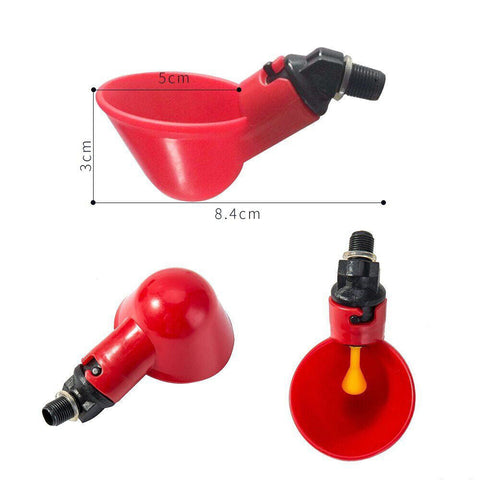Automatic Cups Chicken Waterer Poultry Water Feeder Drinker Chook Bird