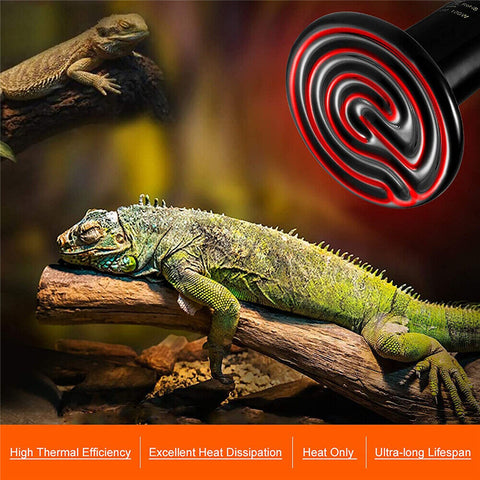 Infrared Ceramic Heat Lamp Bulb Reptile Pet Chicken Snake Brooder Home Incubator