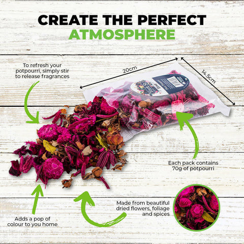 Home Master 6 Scents Pot Pourri Assorted Lasting Fragrances Refreshing Aroma 70g