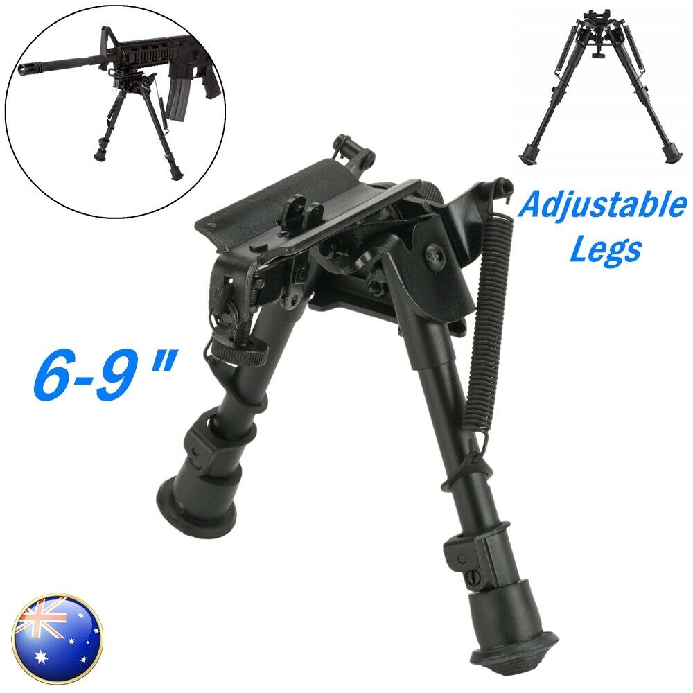 Adjustable Leg 6-9" Height Sniper Hunting Rifle Bipod Sling Shooting Mount Stand