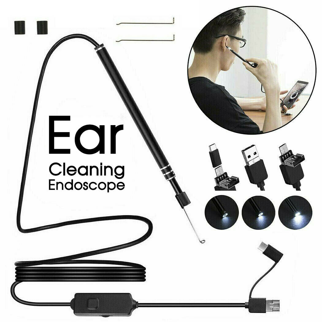 USB 3 in 1 5.5mm Camera HD Digital Visual Ear Spoon Ear Cleaning Endoscope