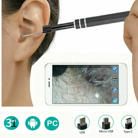 USB 3 in 1 5.5mm Camera HD Digital Visual Ear Spoon Ear Cleaning Endoscope