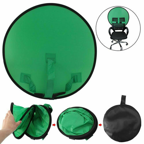110-142CM Pop-up Green Screen Round Background Cloths+LED Light Room Photography
